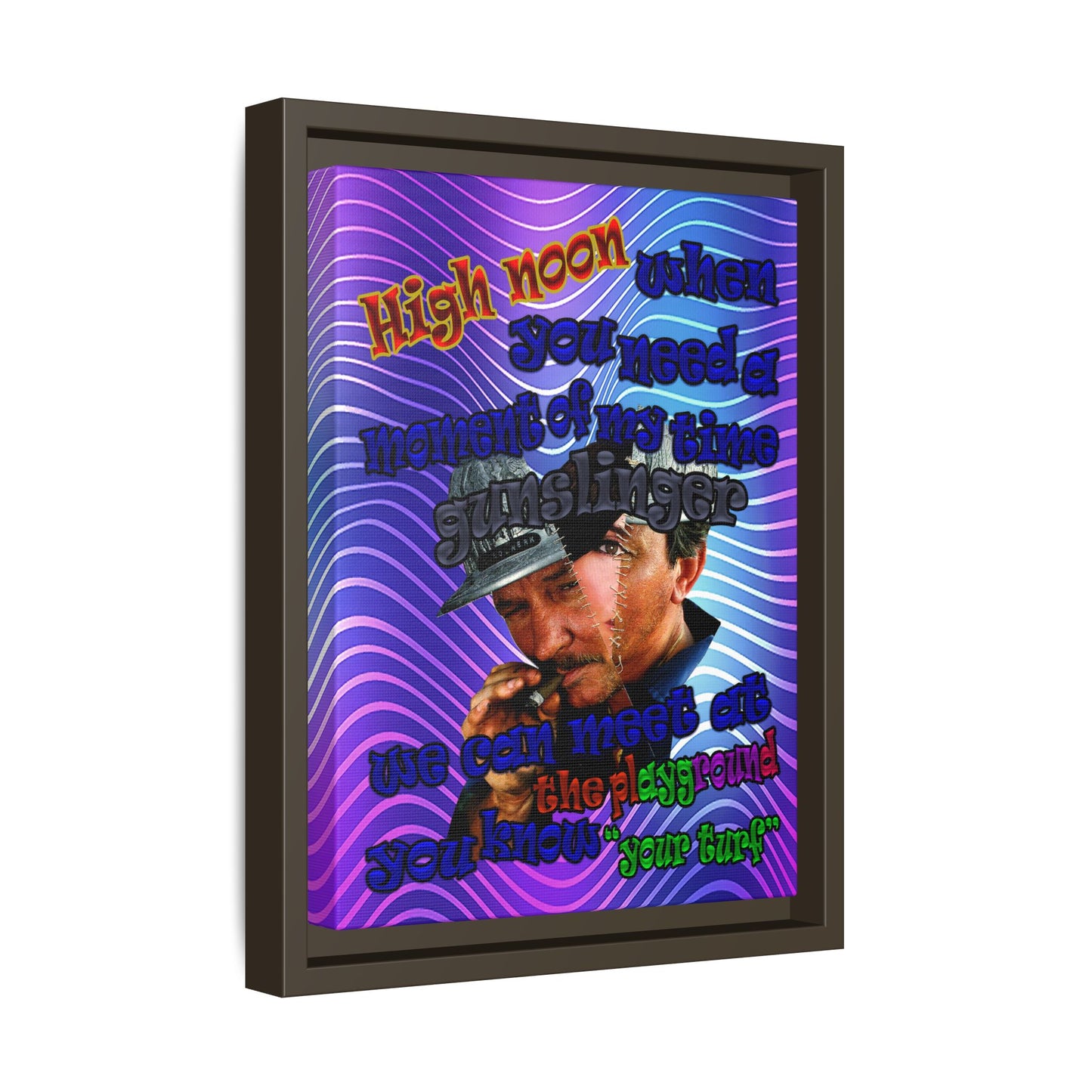 high noon - framed canvas art (purple wave)
