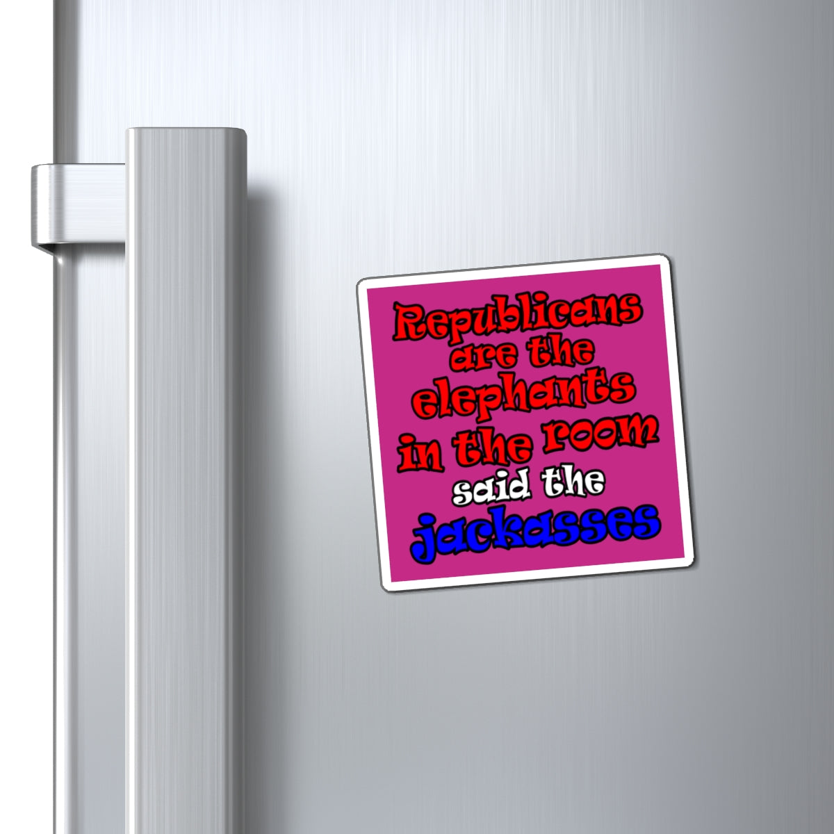 donkeys and elephants - Magnets - (pink)