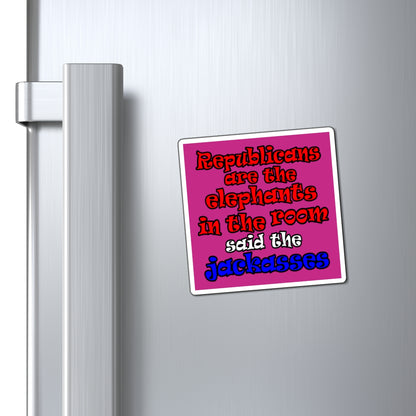 donkeys and elephants - Magnets - (pink)