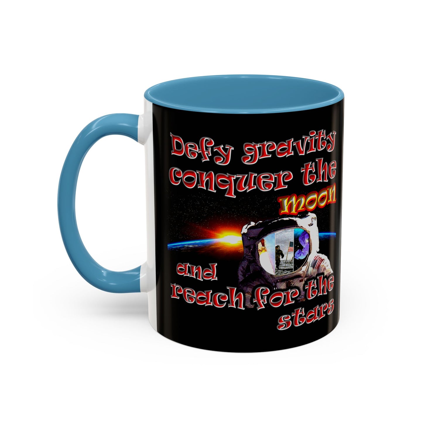 defy conquer reach - Accent Mug (black)