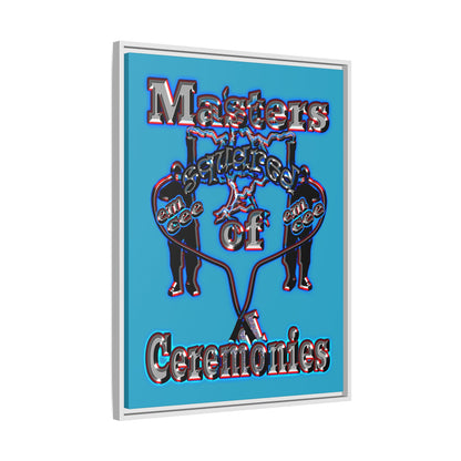 em cee squared - framed canvas art (turquoise)