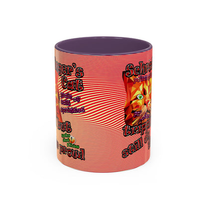 schrodinger's cat - Accent Mug (yellow-orange wave)