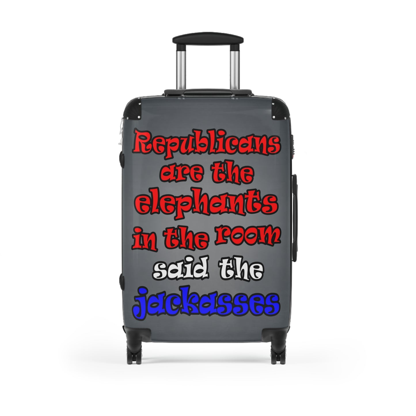 donkeys and elephants - Suitcase (grey-light grey)