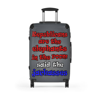donkeys and elephants - Suitcase (grey-light grey)