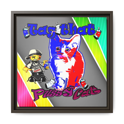 tag that - framed canvas art (rainbow split)