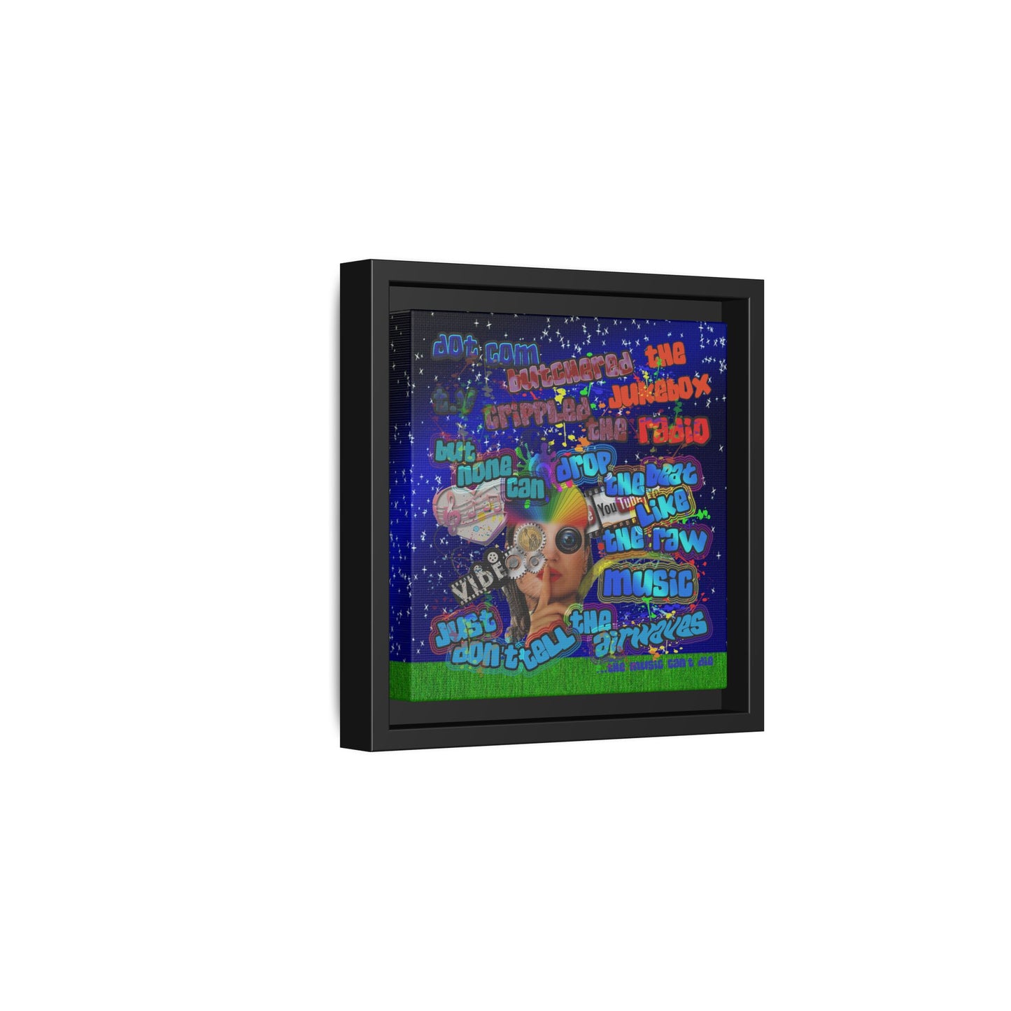 drop the beat - framed canvas art ('snoops' background)