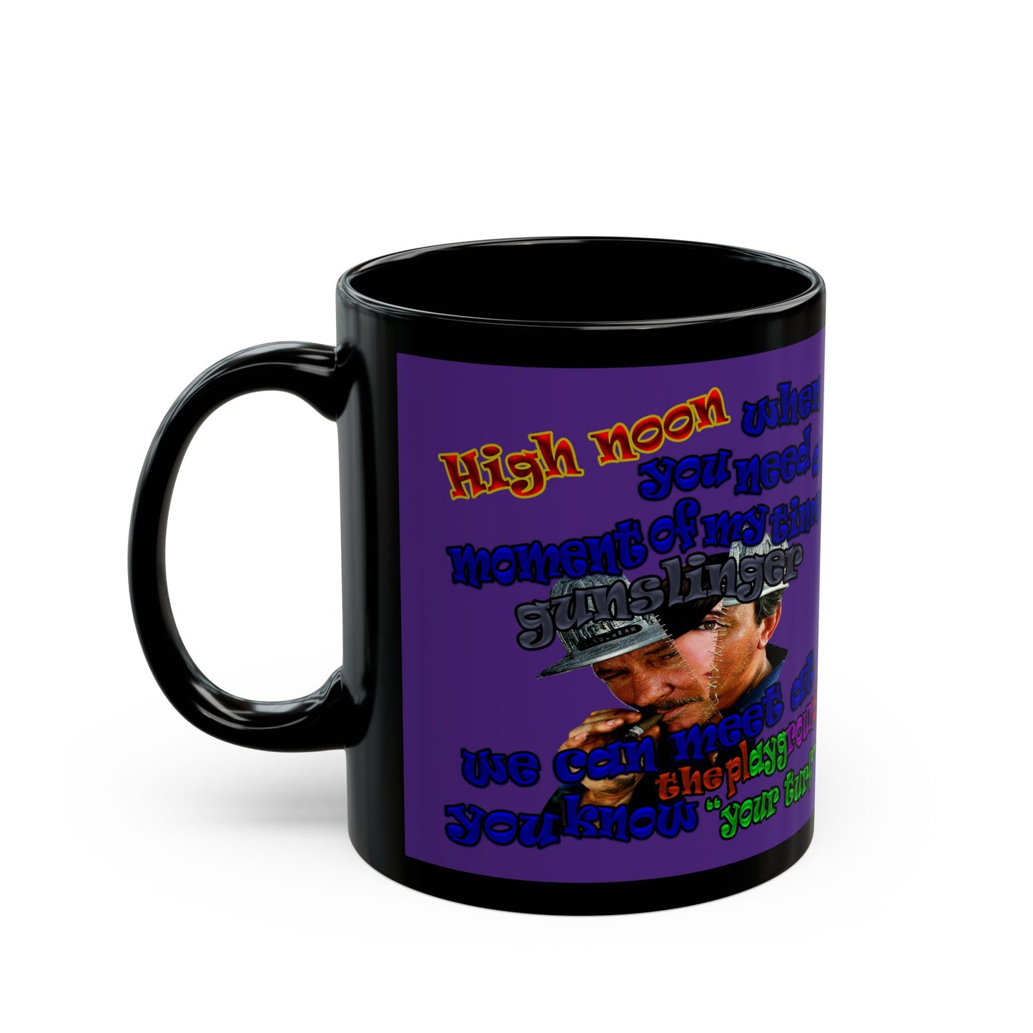 high noon - Black Mug (purple)