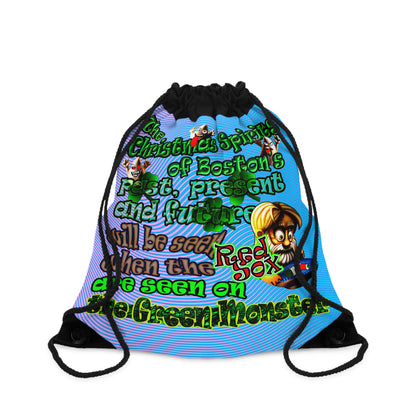christmas spirits of boston - Drawstring Bag (light blue-purple wave)