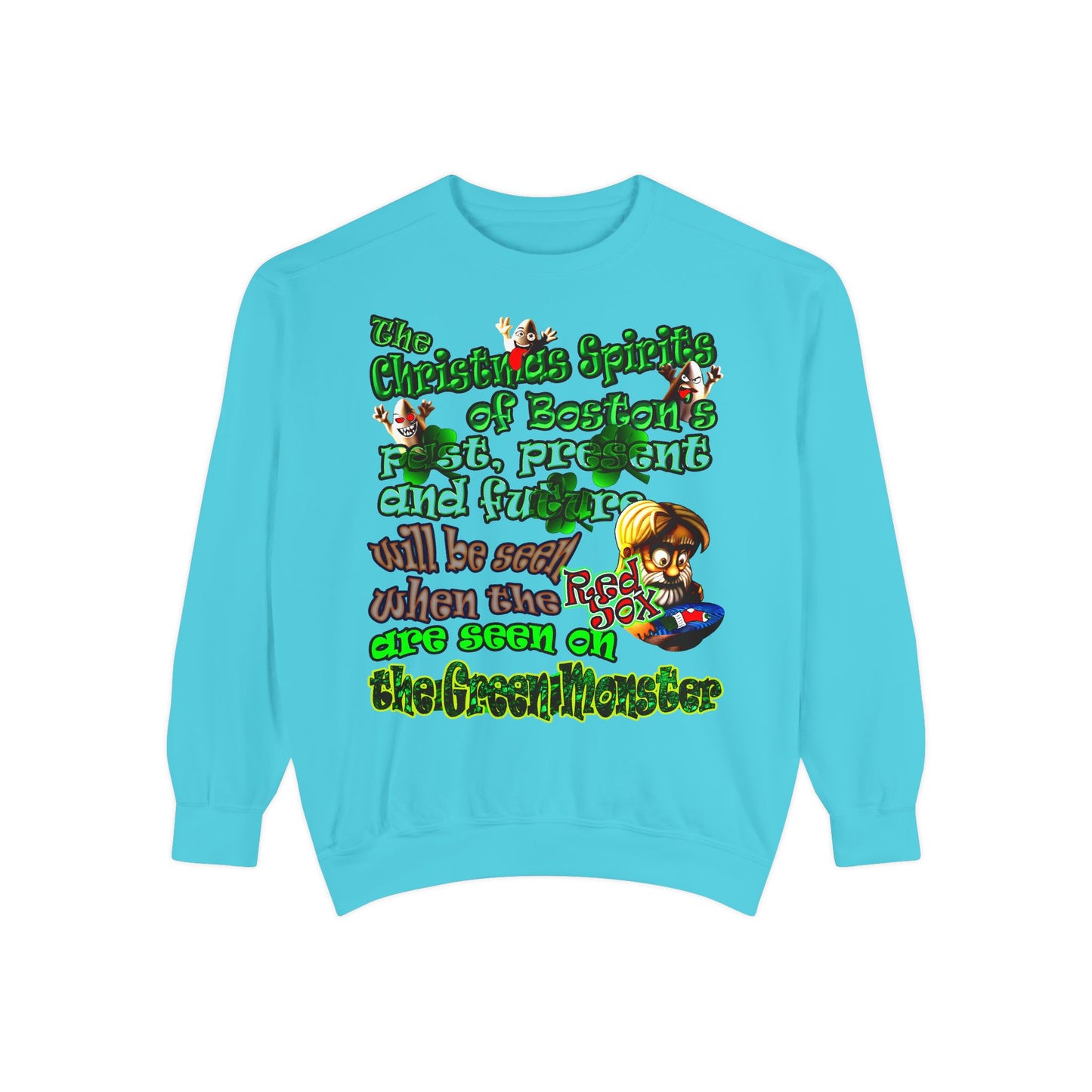 christmas spirits of boston - Unisex Garment-Dyed Sweatshirt