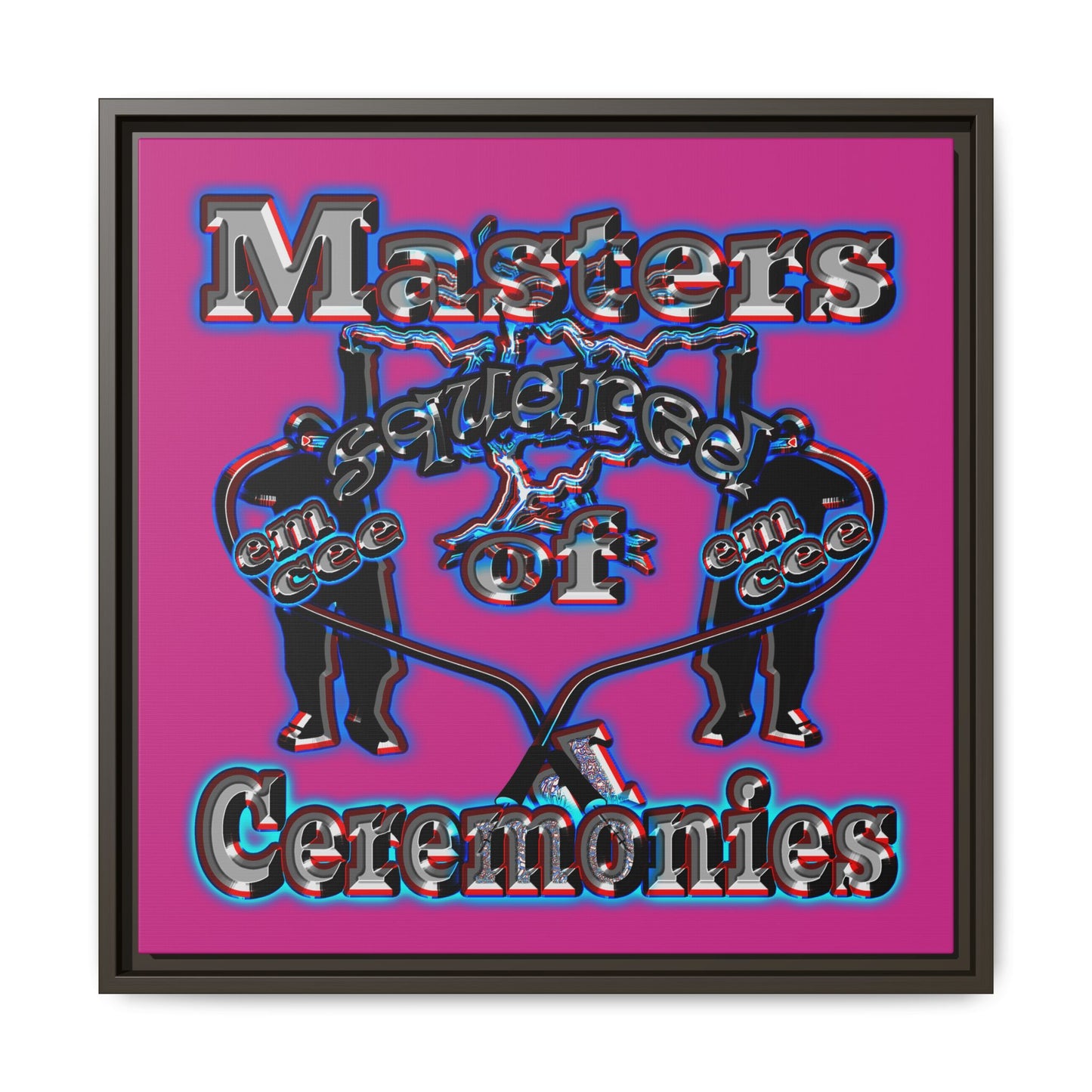 em cee squared - framed canvas art (pink)