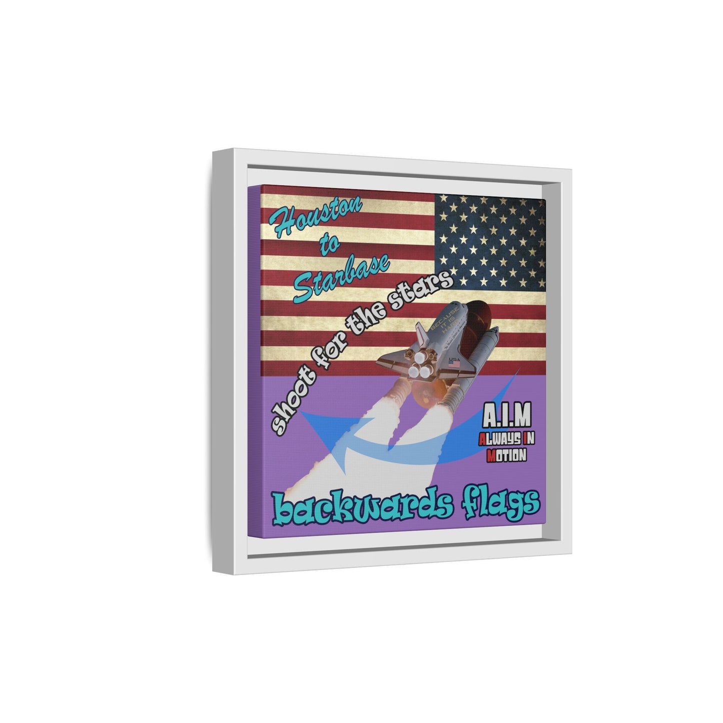 shoot for the stars - framed canvas art (light purple)