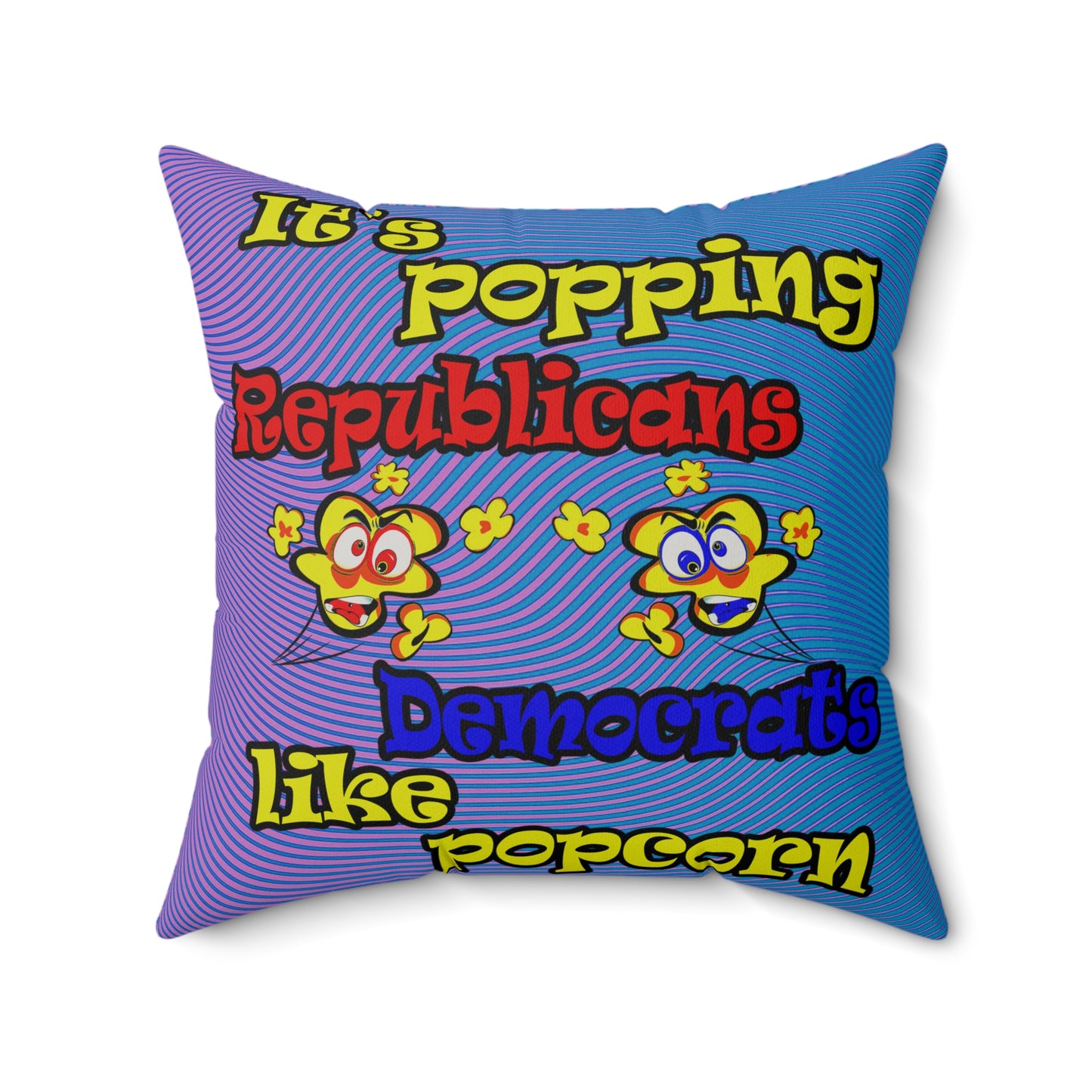 popping like popcorn - Faux Suede Square Pillow - (light blue-purple wave)