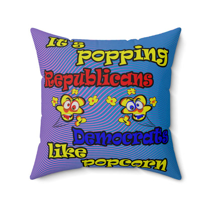 popping like popcorn - Faux Suede Square Pillow - (light blue-purple wave)