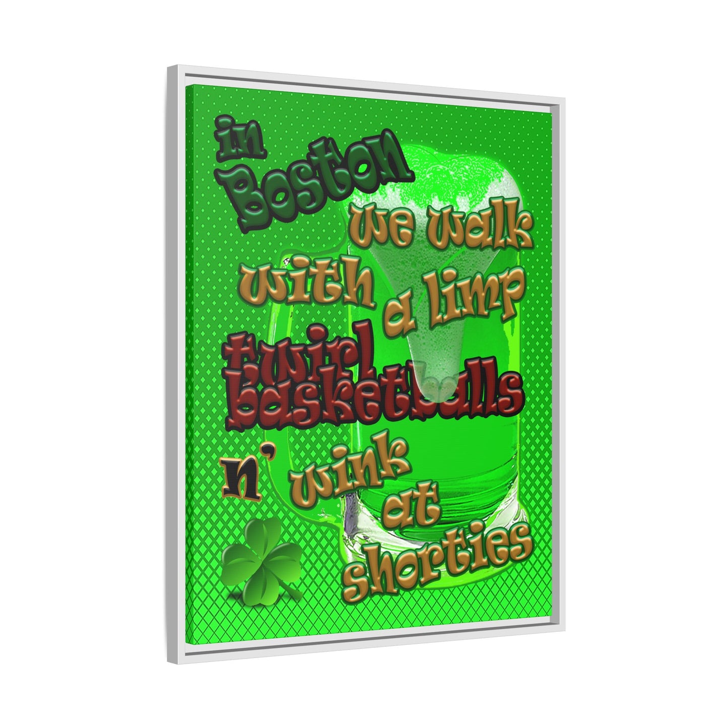 celtics logo - framed canvas art (logo green)
