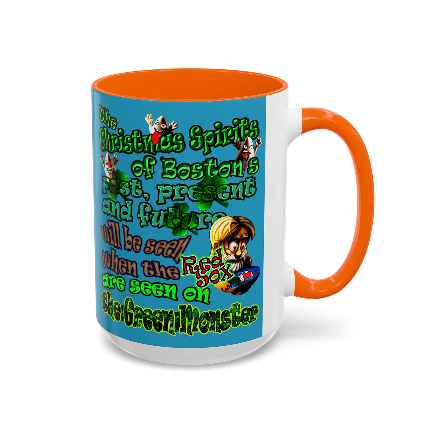 christmas spirits of boston - Accent Mug (turquoise)