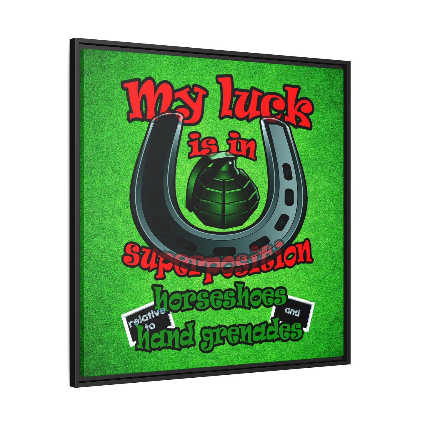 my luck - framed canvas art (green turf)
