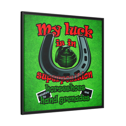 my luck - framed canvas art (green turf)