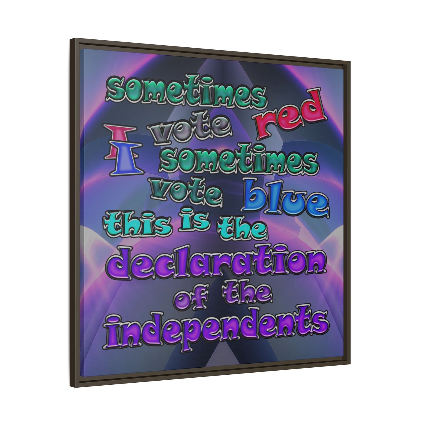 declaration of the independents - framed canvas art (grey-pink wave)