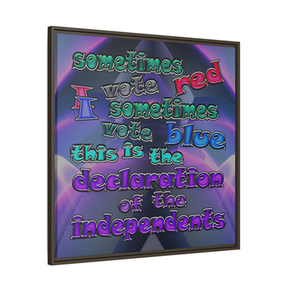 declaration of the independents - framed canvas art (grey-pink wave)