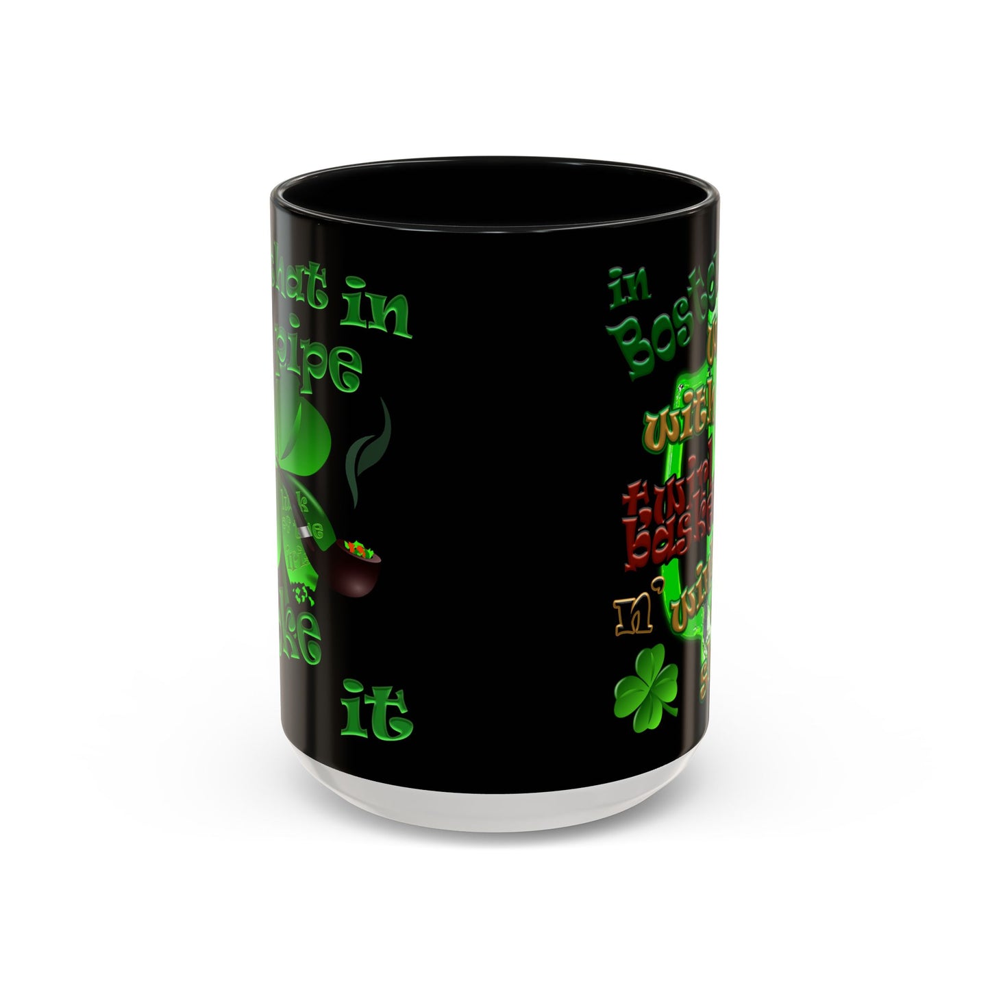 celtics logo - Accent Mug (black)