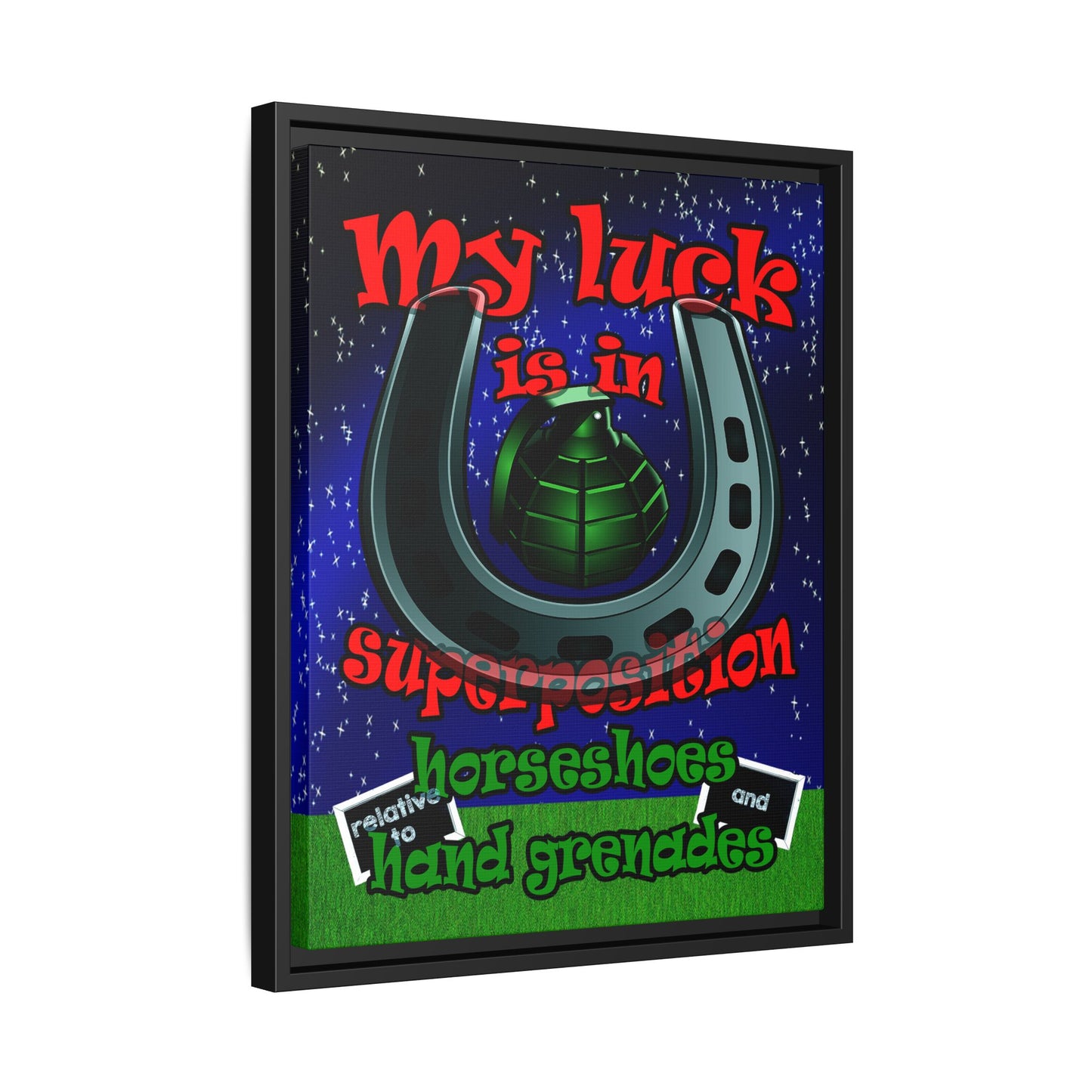 my luck - framed canvas art ('snoops' background)