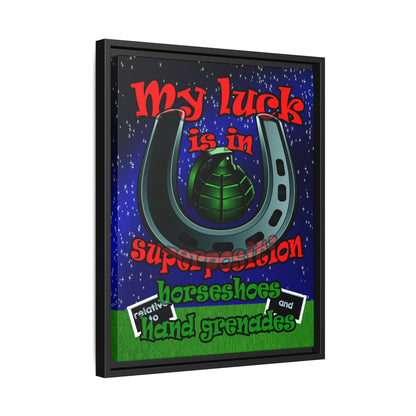 my luck - framed canvas art ('snoops' background)