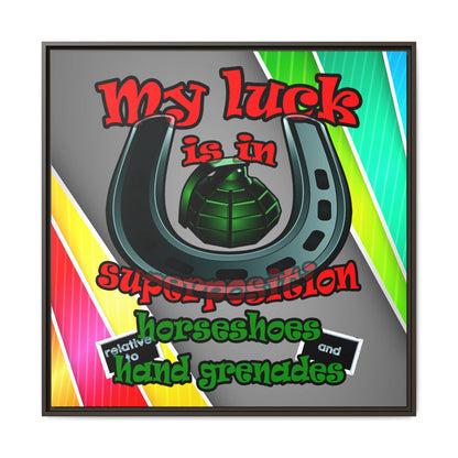 my luck - framed canvas art (rainbow split)