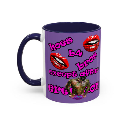 hoes b4 bros - Accent Mug (light purple)