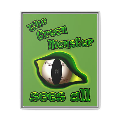 green monster - framed canvas art (green)