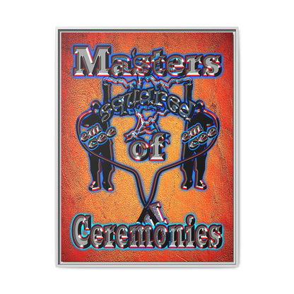 em cee squared - framed canvas art (burnt orange)