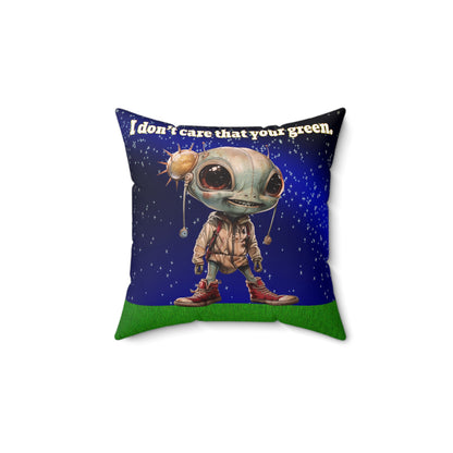 I don't care that your grey - Faux Suede Square Pillow - ('snoops' background)