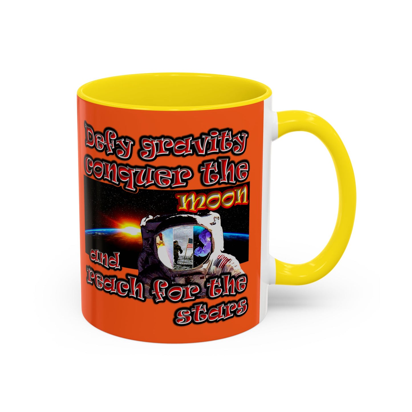 defy conquer reach - Accent Mug (orange)