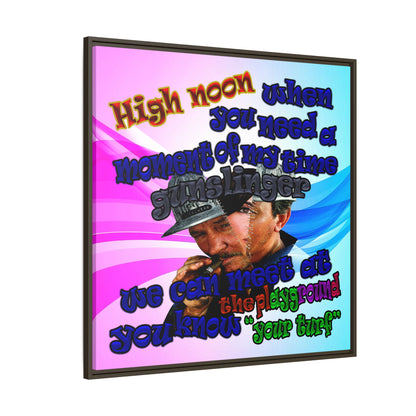 high noon - framed canvas art (light blue-pink wave)