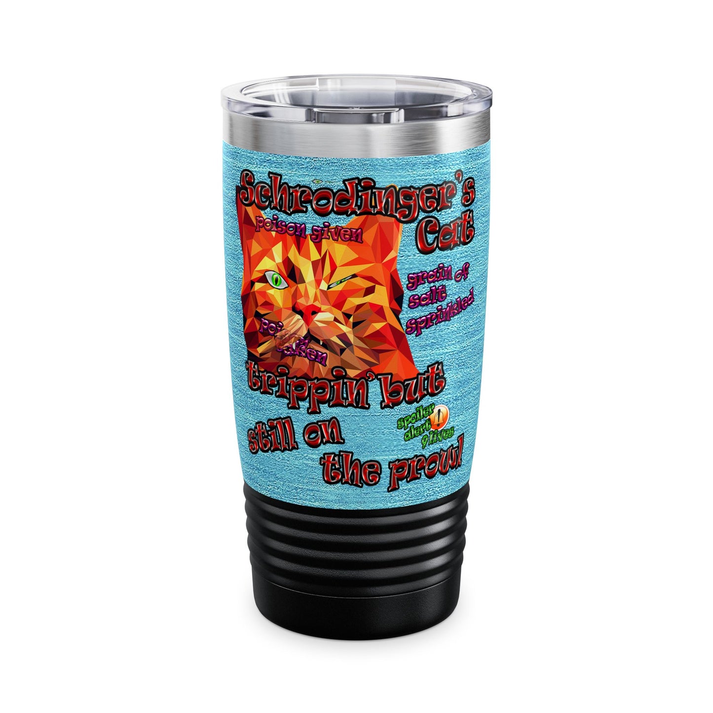 schrodinger's cat - Ringneck Tumbler, 20oz (faded blue)