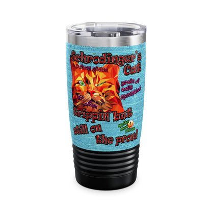 schrodinger's cat - Ringneck Tumbler, 20oz (faded blue)