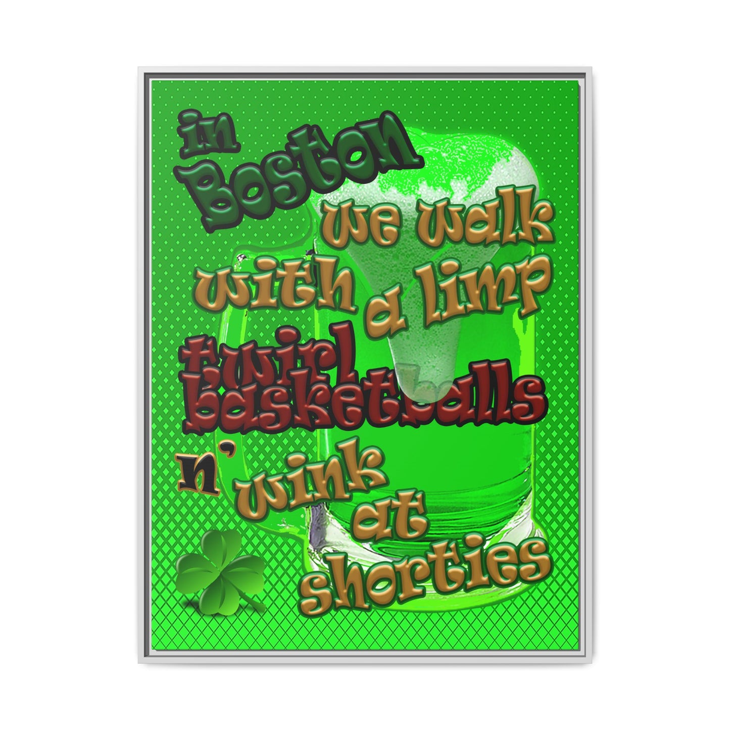 celtics logo - framed canvas art (logo green)