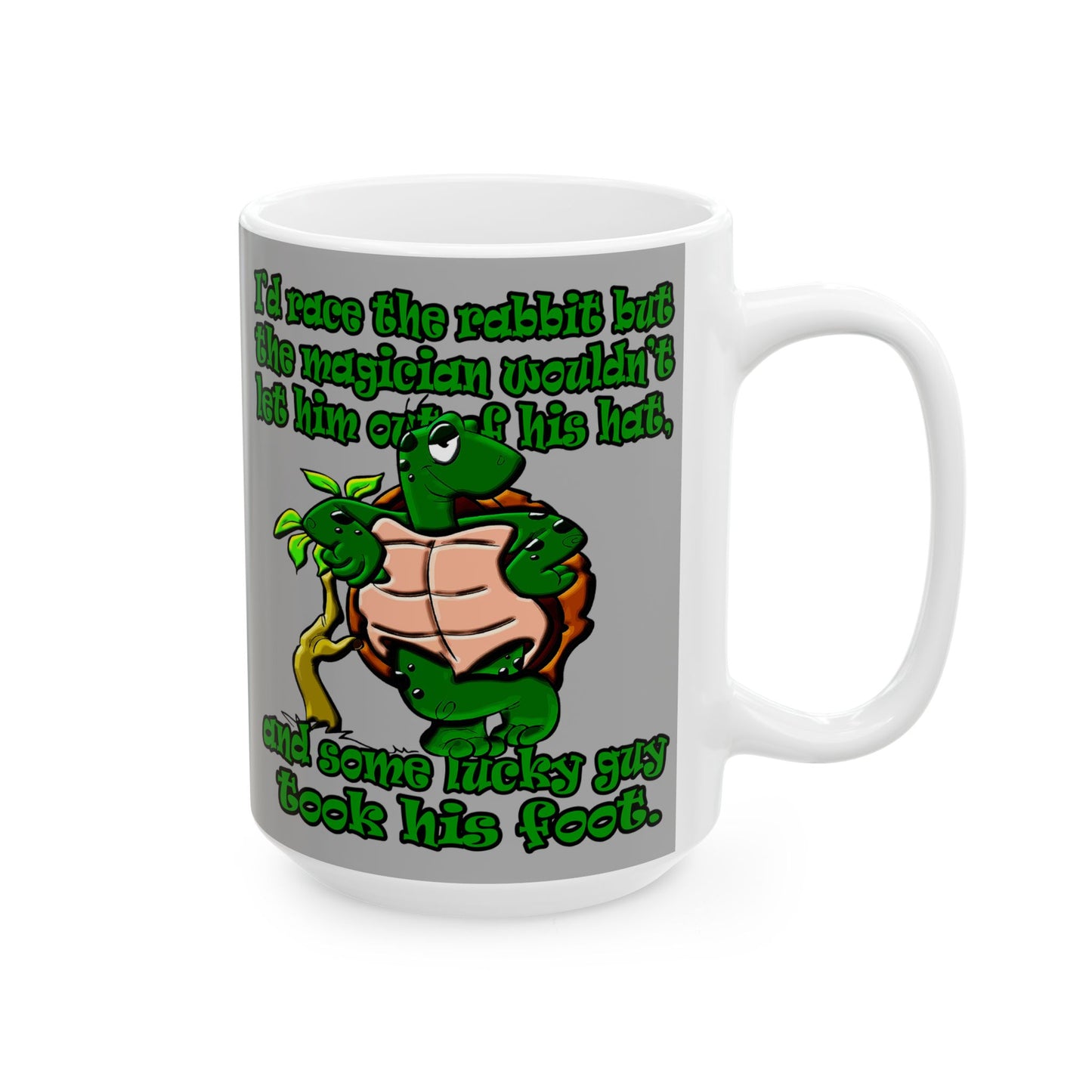 turtle race - White Mug (light grey)
