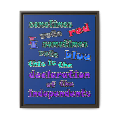 declaration of the independents - framed canvas art (dark blue)