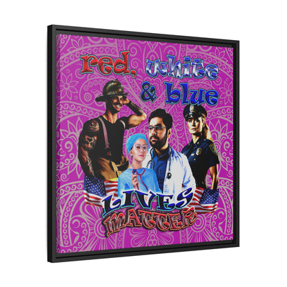 rw&b lives matter - framed canvas art (pink swirl)