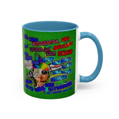 drop the beat - Accent Mug (green turf)