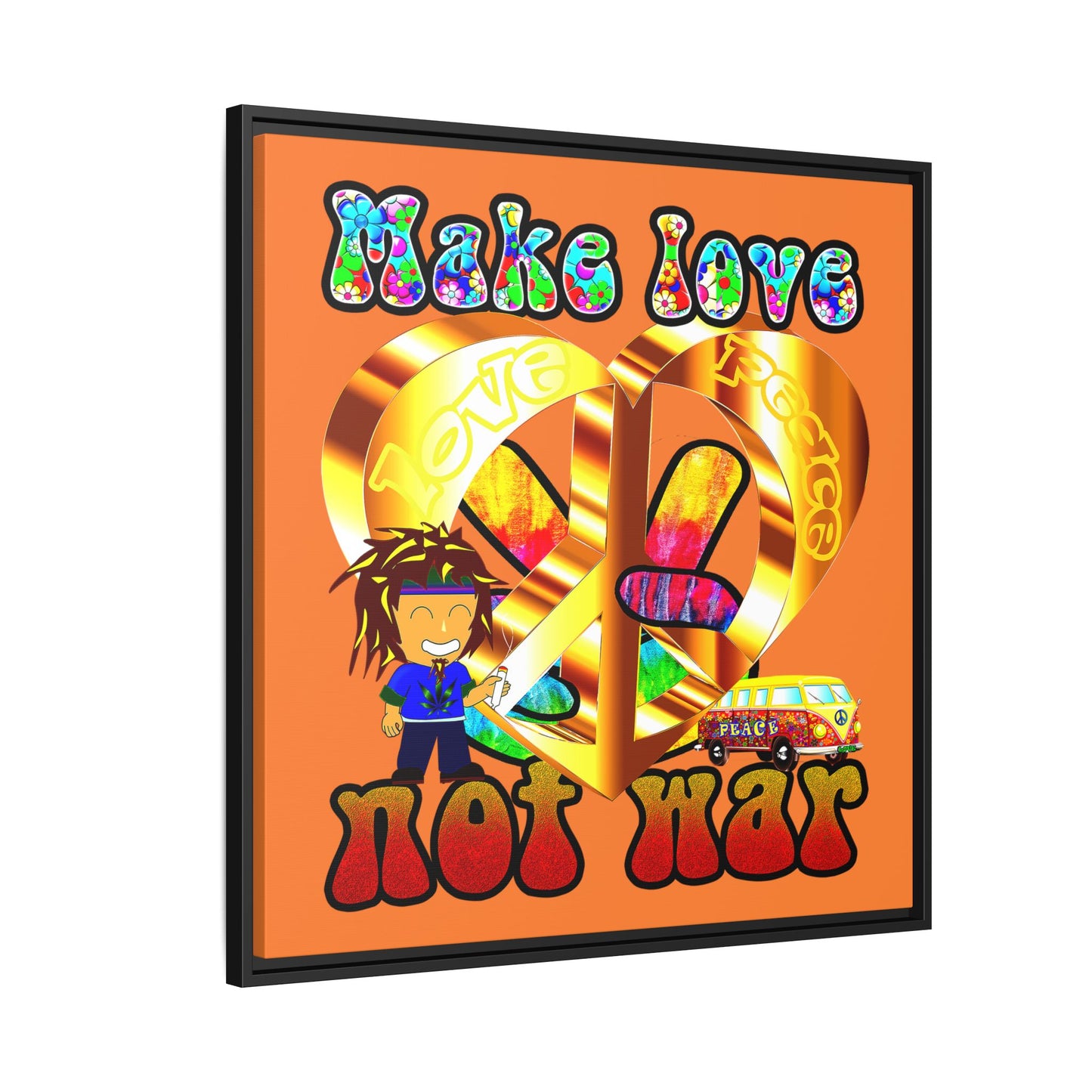 love peace - framed canvas art (crusta)
