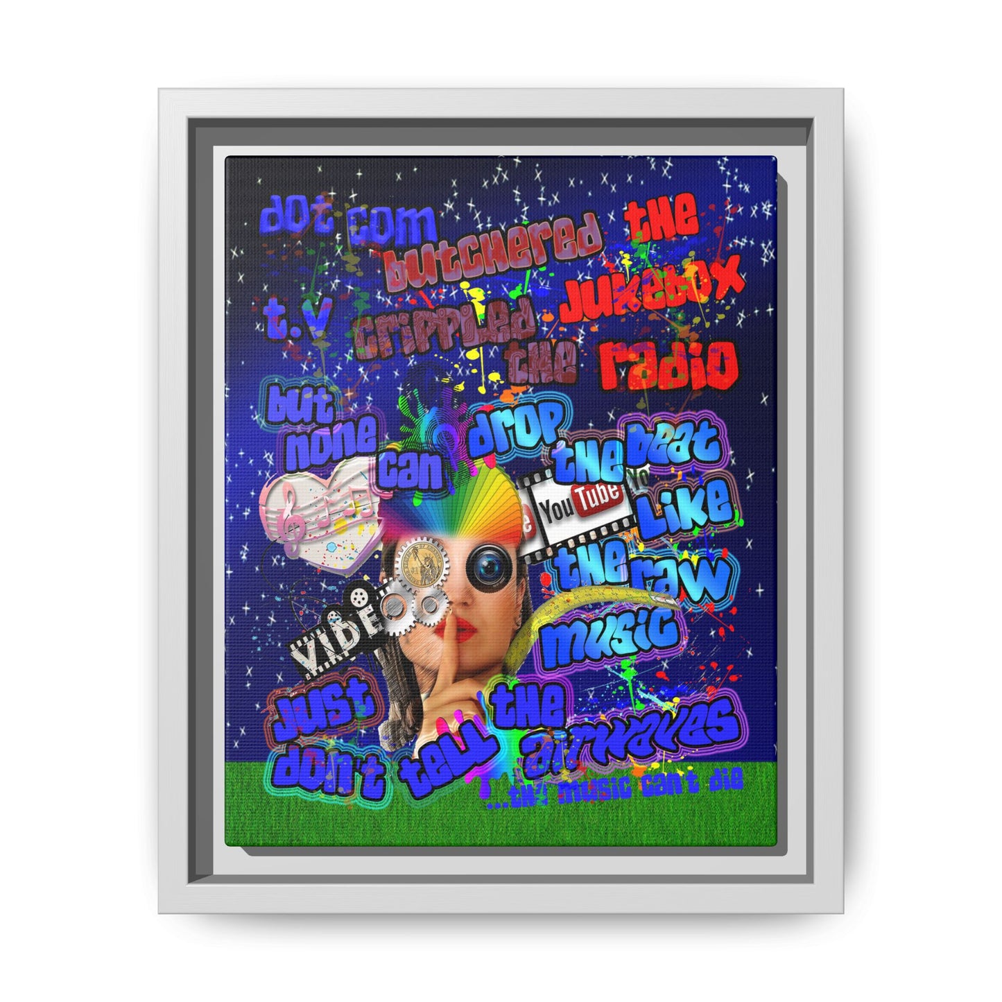 drop the beat - framed canvas art ('snoops' background)