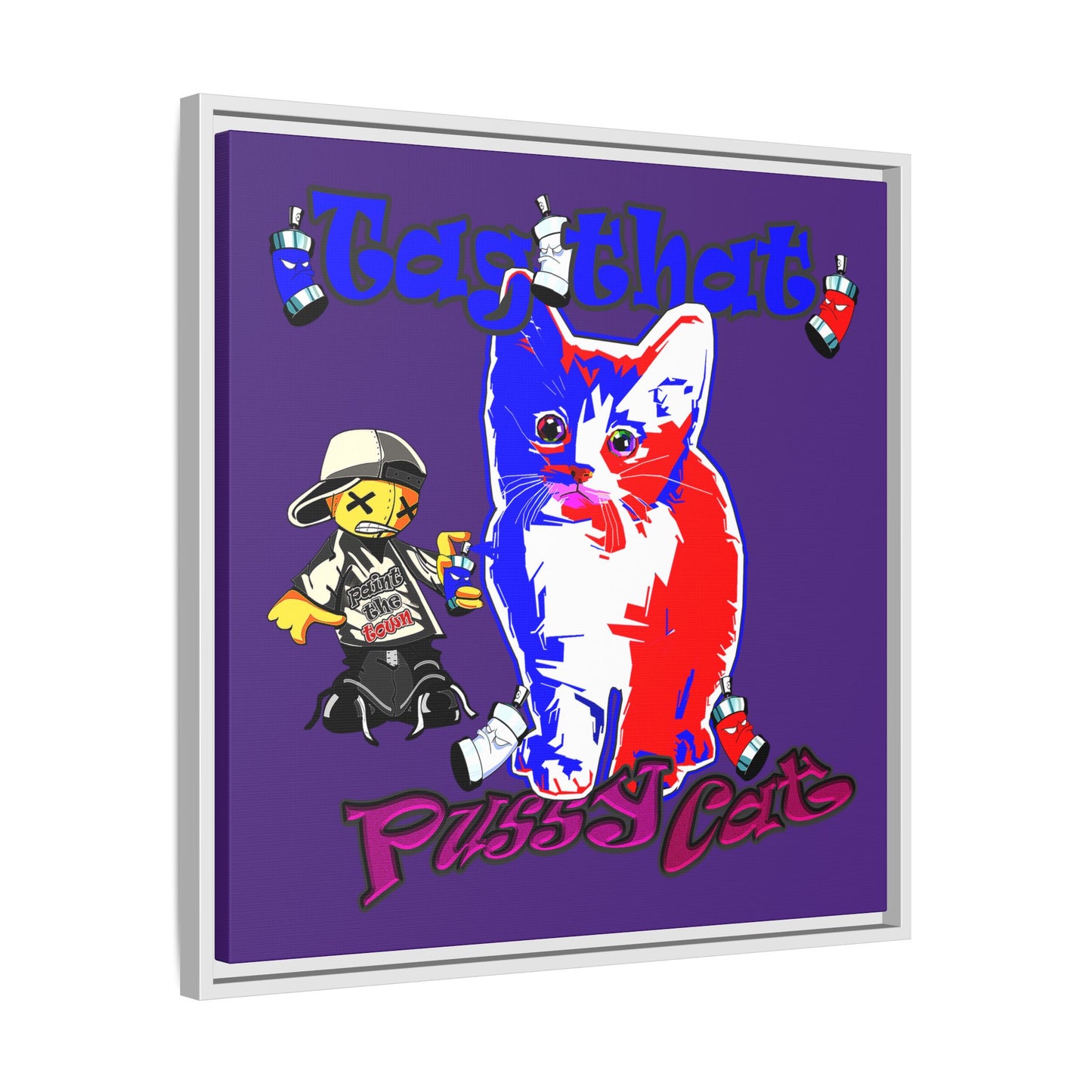 tag that - framed canvas art (purple)
