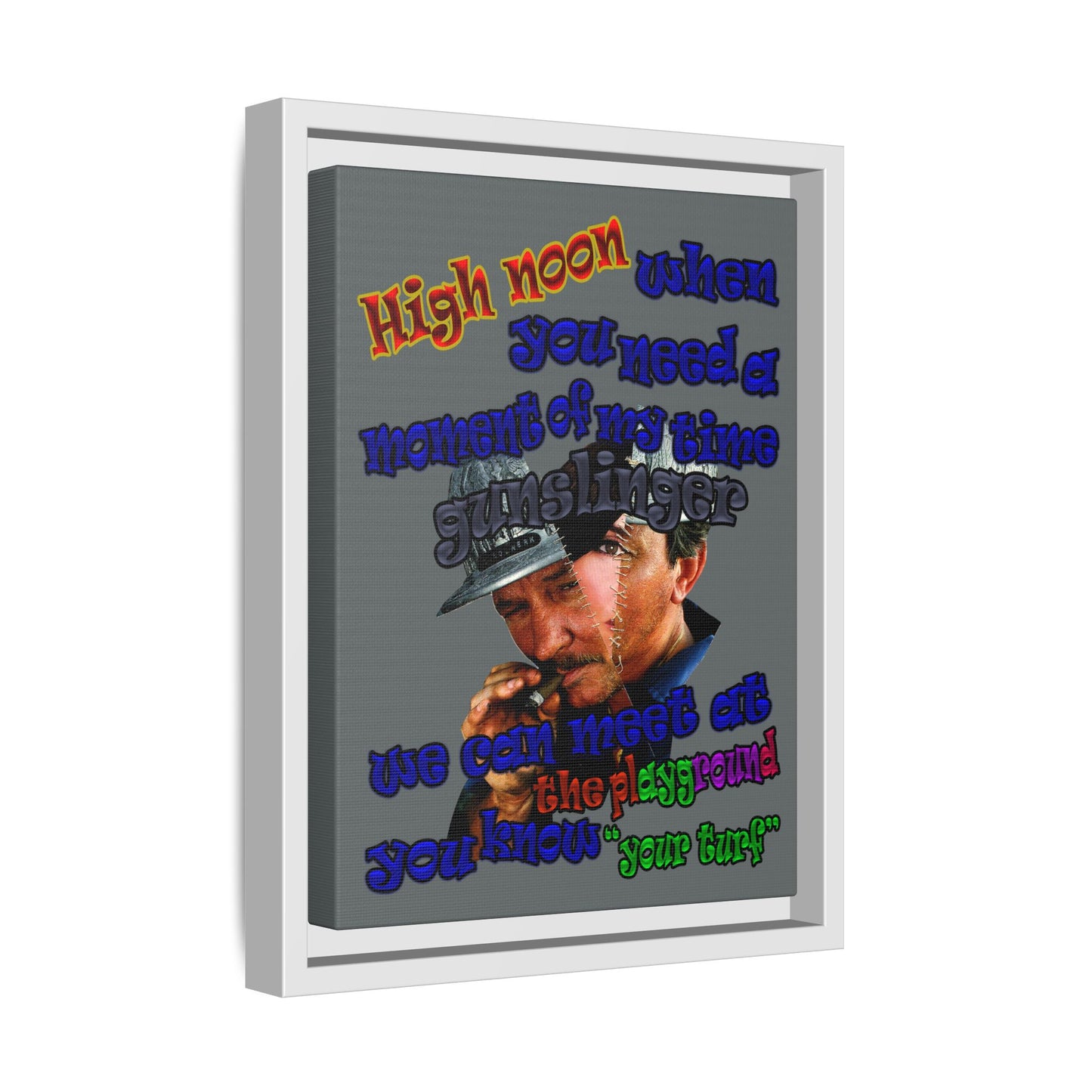 high noon - framed canvas art (dark grey)