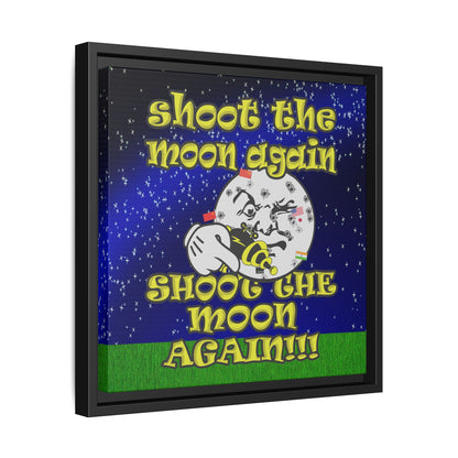 shoot the moon again - framed canvas art ('snoops' background)