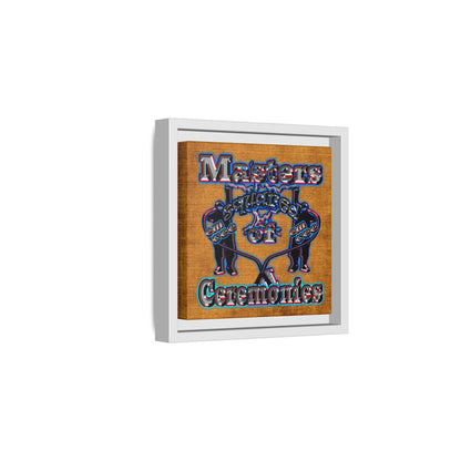 em cee squared - framed canvas art (brown papyrus)