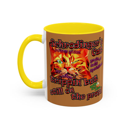 schrodinger's cat - Accent Mug (light brown)