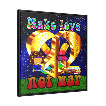 love peace - framed canvas art ('snoops' background)
