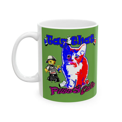 tag that - White Mug (green)