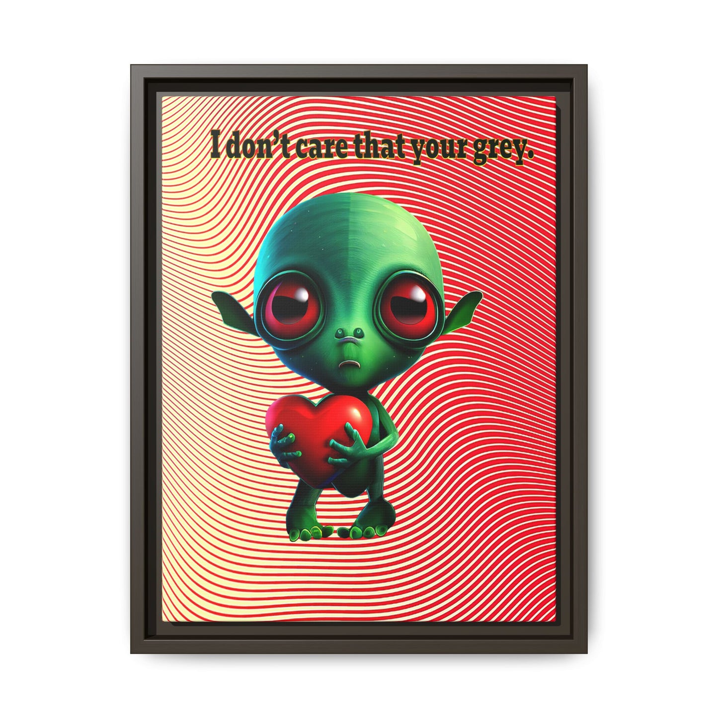 I don't care that your grey - framed canvas art (yellow-orange wave)